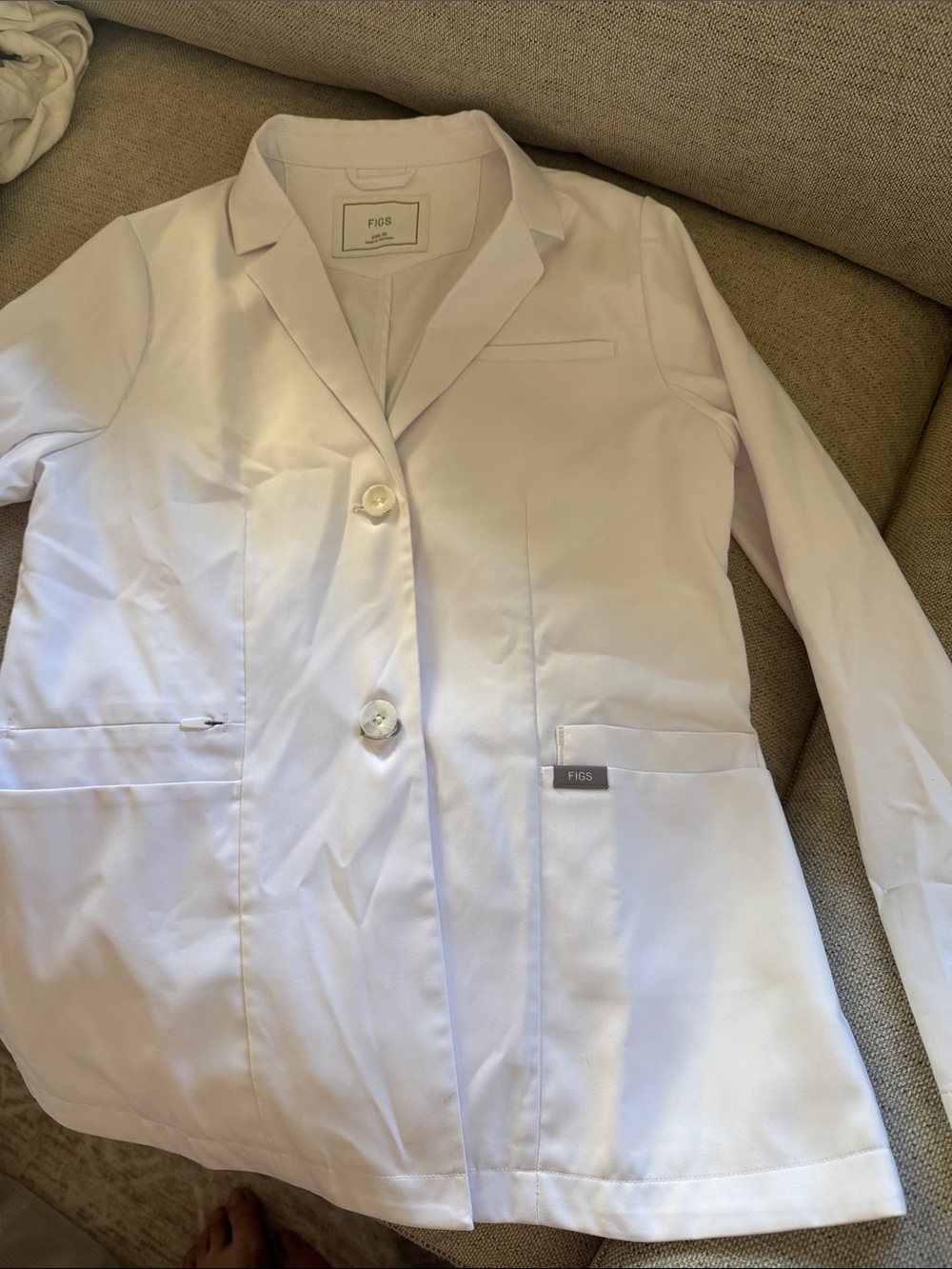 Figs White Women's Notch-Collar Medical Blazer